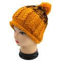 Hand Knit Rolled Edge Bucket Cap Hat Inverno Mulheres Meninas